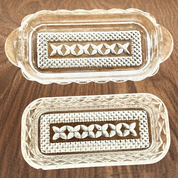 Vintage Anchor Hocking Wexford Butter Dish Scalloped Clear Glass Covered Lid - Picture 2 of 4